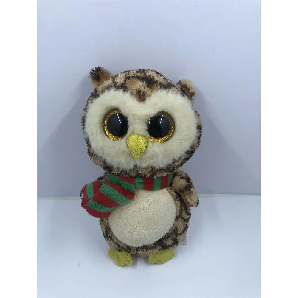 Ty Beanie Boos - WISE the Holiday Owl (6 Inch) Winter Holiday Scarf